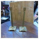 Brass Candle Holders with Square Bases