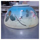 Hand-Painted Glass Light Fixture Shade with Floral