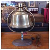 Vintage Brass Desk Lamp with Bell-Shaped Shade