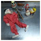 Vintage Toys Including Puppet and Nesting Dolls