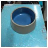Stoneware Bowl with Blue Interior, 9.5-inch Diamet