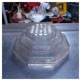 Faceted Glass Lamp Shade with Geometric Design
