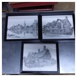 Three Framed Black-and-White Prints by Anthony Joh