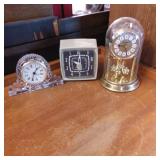 Three Decorative Table Clocks in Various Styles