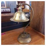 Vintage Brass Desk Lamp with Curved Arm