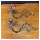 Brass Wall-Mounted Candle Holders