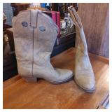 Tan Leather Western Cowboy Boots