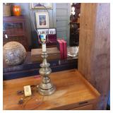 Brass Table Lamp with Harp and Cord