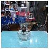 Glass Oil Lamp with Chimney and Metal Burner