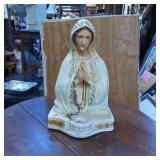 Chalkware Statue of Virgin Mary with Rosary