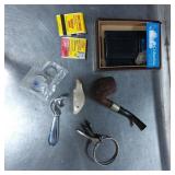 Collection with Columbia Wallet, Pipe, and Decorat
