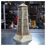 Tall Vintage Hexagonal Lamp Shade with Metal Frame