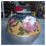 Hand-Painted Glass Lamp Shade with Floral Design