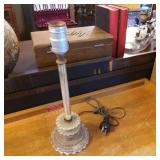 Glass Table Lamp Base with Electrical Wiring