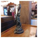 Figurative Table Lamp with Sculpted Male Figure