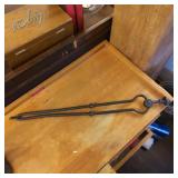 Iron Fireplace Tongs with Decorative Handle
