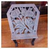 Decorative Cast Iron Trivet with Rose Motif