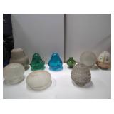 Early 1900s Glass Light Shades, Largest 8.5 Inches