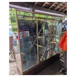 Glass Display Case With Brass-Colored Adjustable S