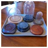 Glass Domes with Wooden Bases