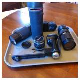 Camera Equipment Lot With Canon Lens and Accessori