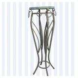 Metal Plant Stand With Round Green Stone Top