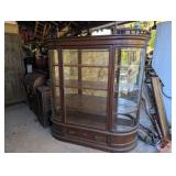 Victorian-Style Curved Glass Display Cabinet