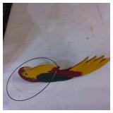 Handcrafted Wooden Parrot Ornament with Metal Loop