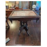Victorian Marble Top Table with Wooden Base