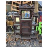 Eastlake Ball and Stick Beveled Glass Display Cabi