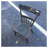 Wooden Spindle Back Chair with Black Finish