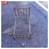 Brass-Colored Metal Baby Doll Bed, 29x18x21.5 Inch