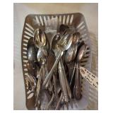 Silver-Plated Flatware Collection in Storage Baske