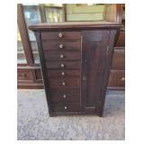 1940 Wooden Apothecary Cabinet With Eight Drawers