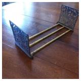 Expandable Brass and Cast Iron Book Rack