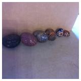 Six Decorative Egg Figurines