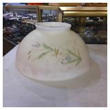 Frosted Glass Lamp Shade with Hand-Painted Floral