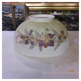 Glass Lampshade with Botanical Design and Painted