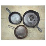 Three-Piece Cast Iron Piquaware Set, Largest Diame