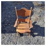 CHILDRENS Wooden Rocking Chair with Engraved Backr