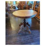 Round Wooden Pedestal Table, 31.5 in Diameter, 31
