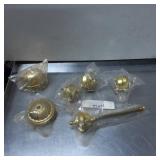 Brass Hardware Pieces Including Knobs and Handle