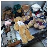 10 Assorted Plush Bears and a Goofy Doll