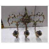 Brass Plate Three-Light Fixture, 24 in. X 15 in.