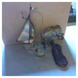 Decorative Items, Including Brass and Glass