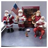 Santa Claus Figurines and Christmas Book Display S