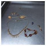 Fashion Jewelry Including Necklaces, Pins, and Ear