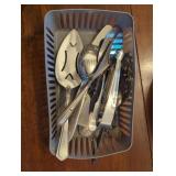 Silver-Plated Utensils in Plastic Organizer Tray