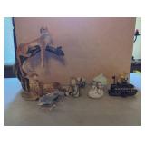 Figurines Including Cheetah Sculpture