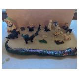 Miniature Animal Figures Including Dog with Pipe
